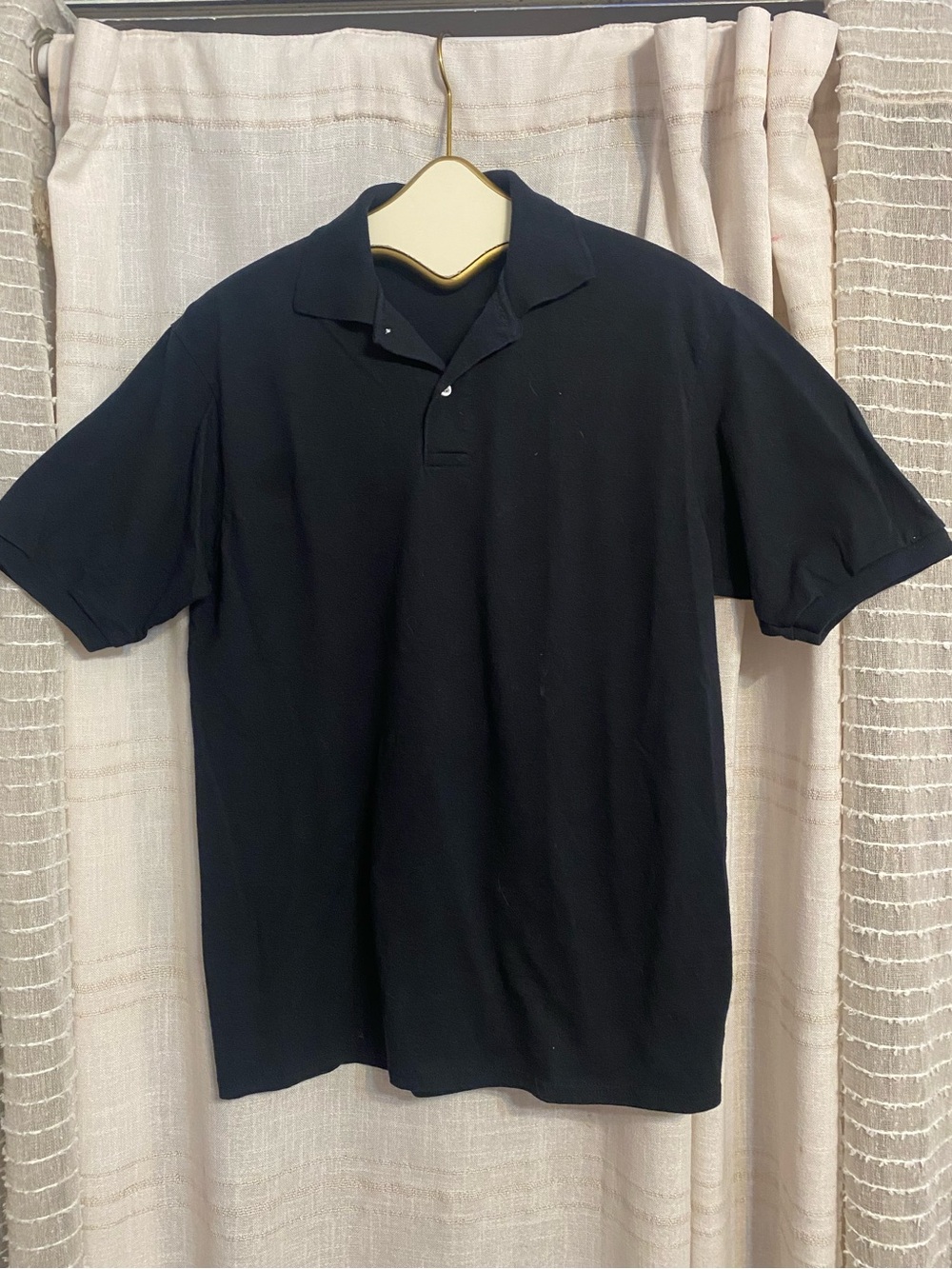 Jerzees SpotShield Black Short Sleeve Polo Shirt Mens Medium